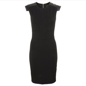 Gorgeous Ted Baker Bodycon Dress with Leather Shoulder Accents-Approx US size 2